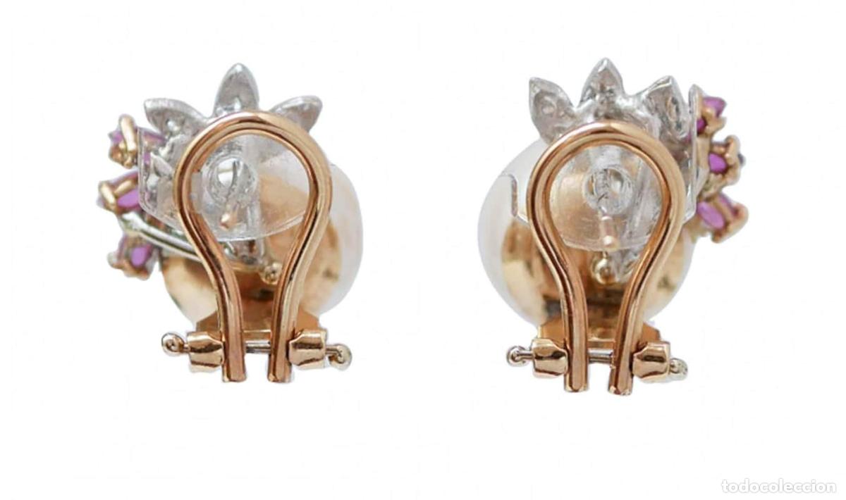 Joyeria: Pendientes de perlas, rub&iacute;es, diamantes y oro rosa - Foto 7