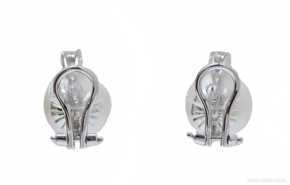 Joyeria: Pendientes de oro blanco con perlas y diamantes - Foto 4