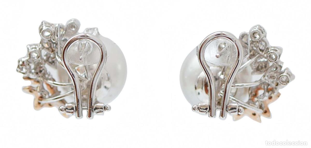 Joyeria: Pendientes de perlas, diamantes, oro blanco y oro rosa - Foto 7