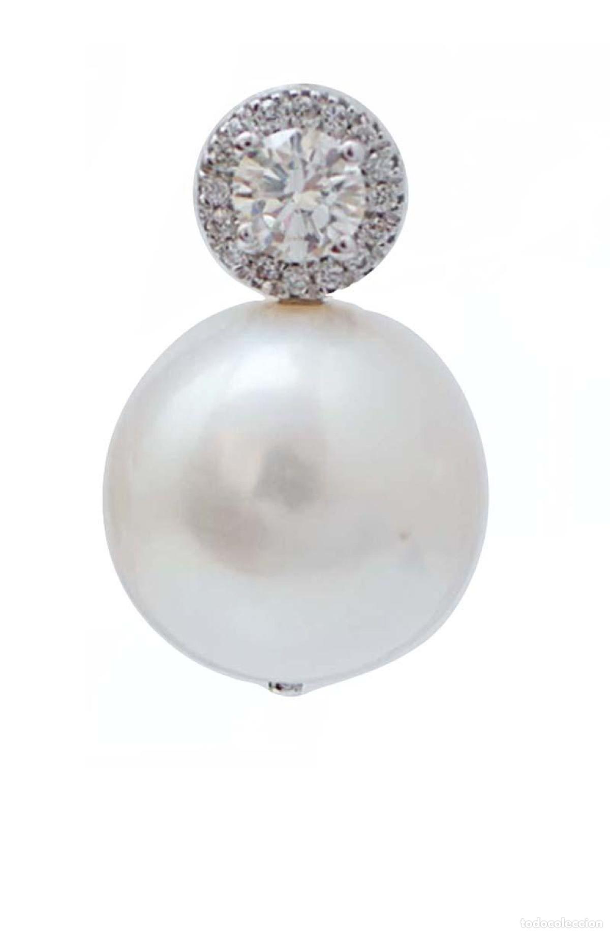 Joyeria: Pendientes de perlas blancas, diamantes y oro blanco - Foto 5