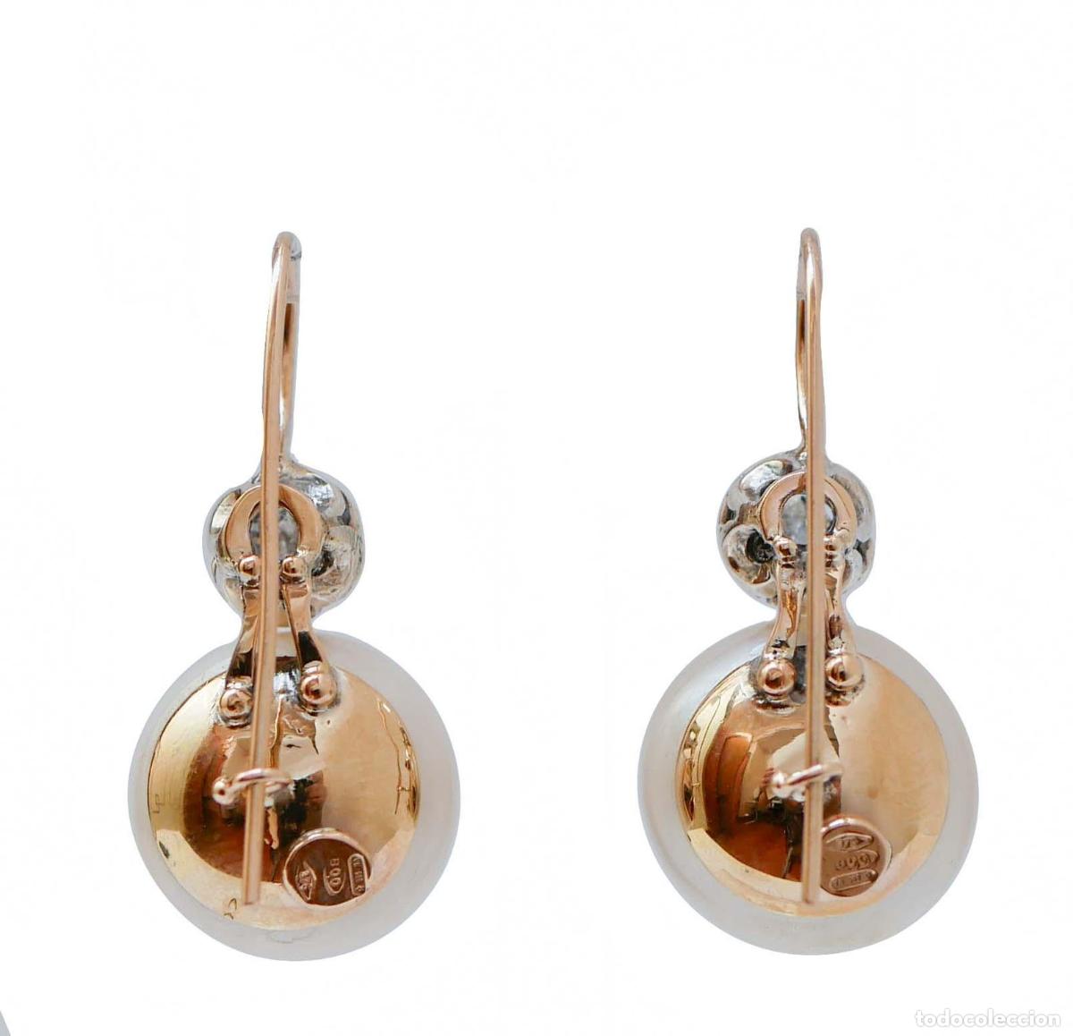 Joyeria: Pendientes de diamantes, perlas, oro rosa y plata - Foto 7