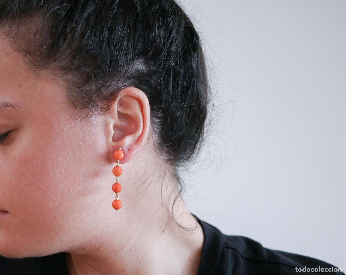 Joyeria: Pendientes de coral en oro amarillo de 18 quilates - Foto 9