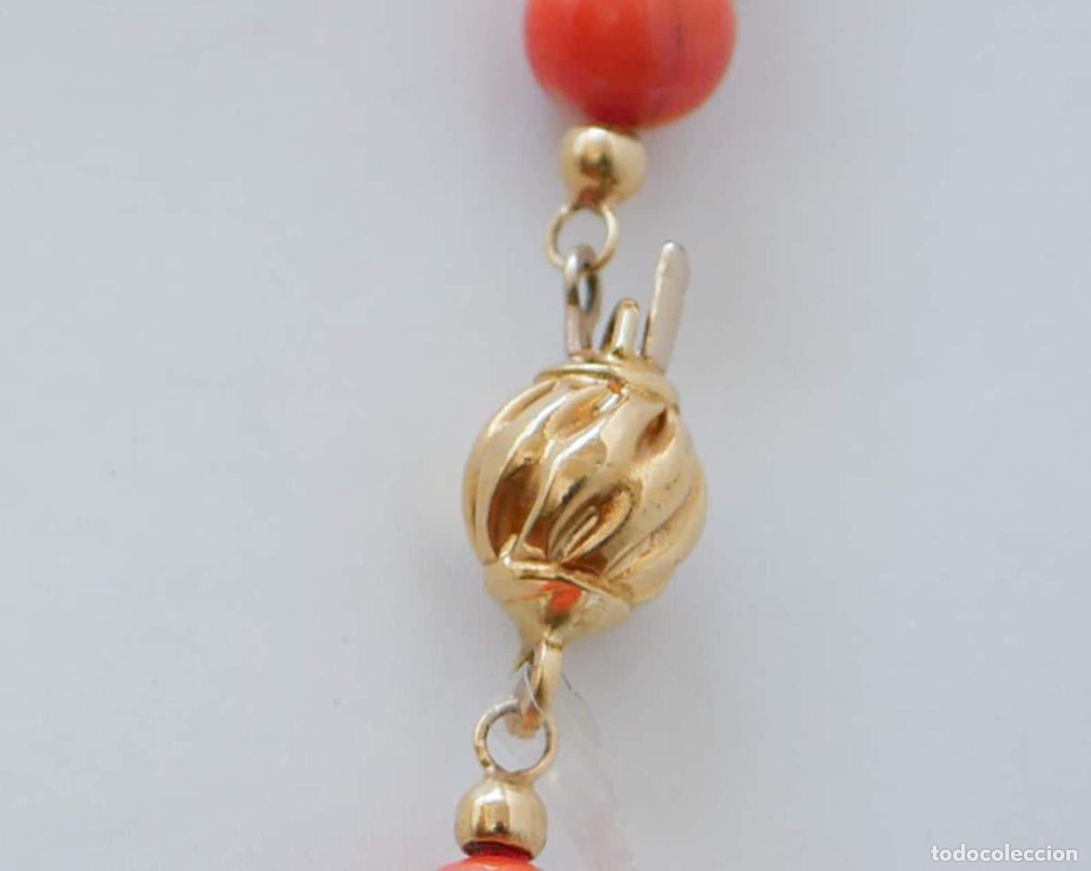 Joyeria: Collar de coral y oro amarillo de 18 quilates - Foto 5