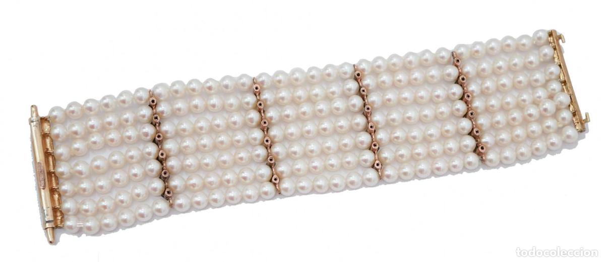 Joyeria: Pulsera de perlas, diamantes, oro rosa y plata - Foto 8