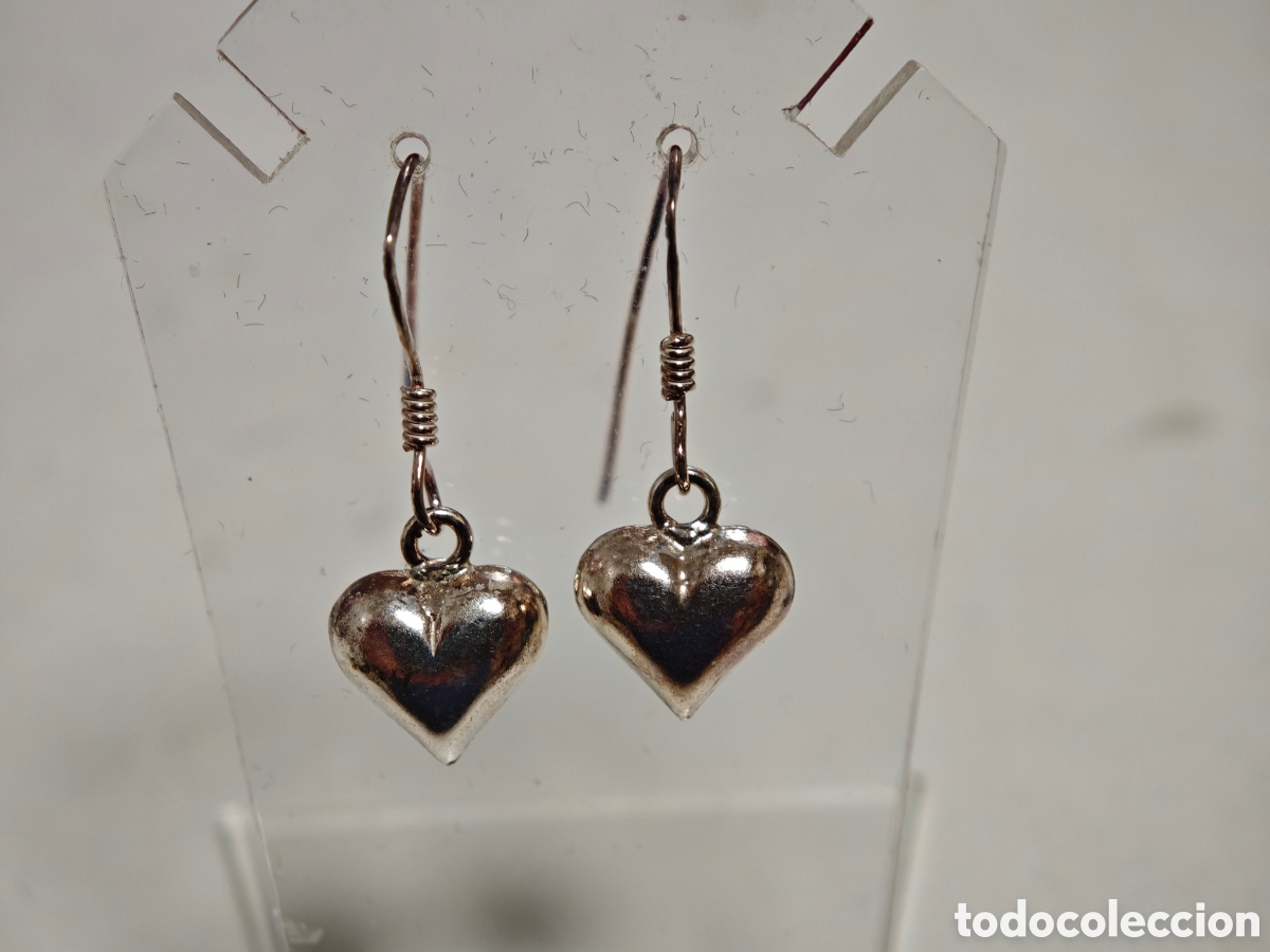 Joyeria: Pendientes en plata de ley escena corazones - Foto 2