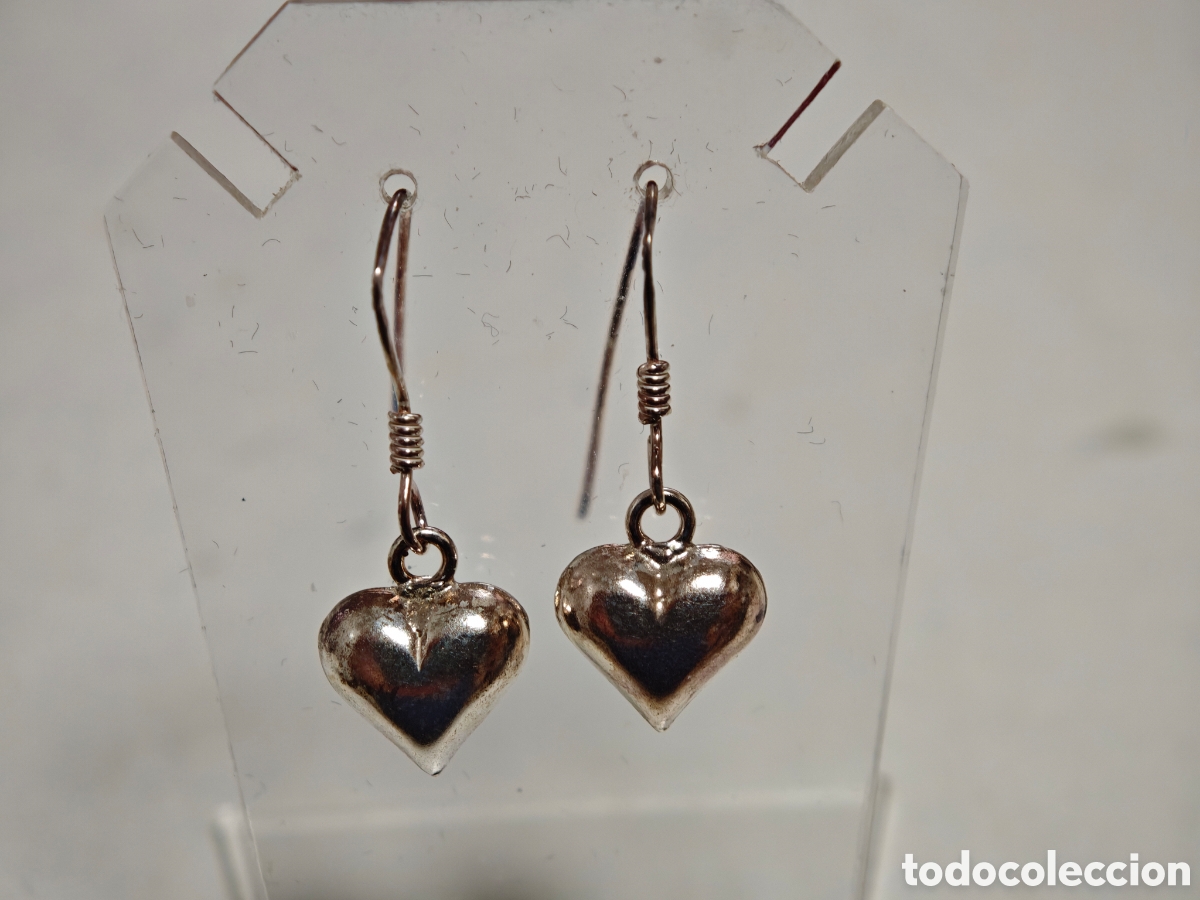 Joyeria: Pendientes en plata de ley escena corazones - Foto 1