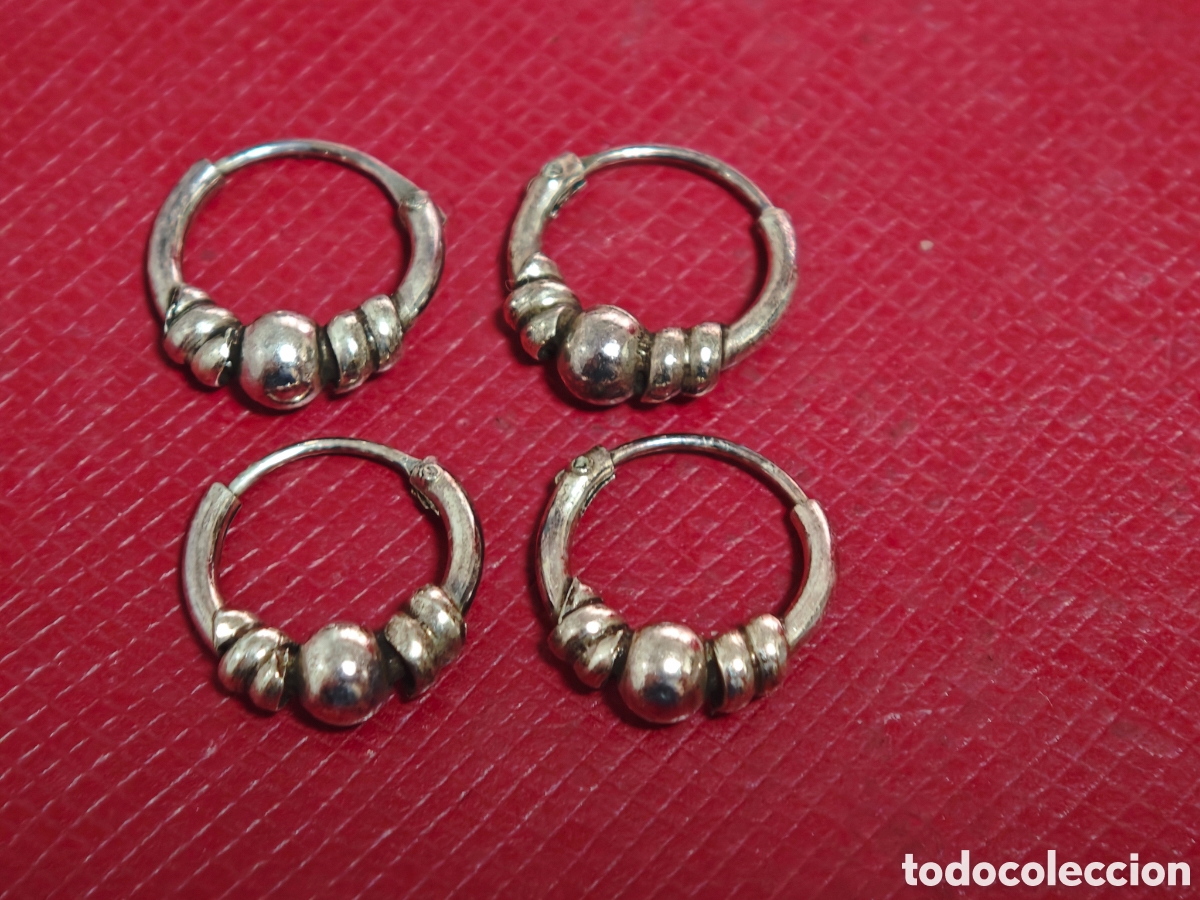 Joyeria: Dos pares de pendientes en plata de ley - Foto 3