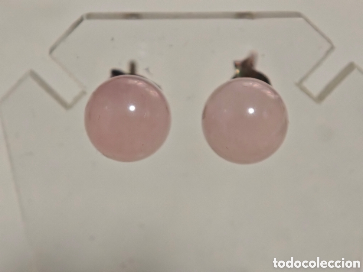 Joyeria: Pendientes en plata de ley y cuarzo rosa - Foto 4