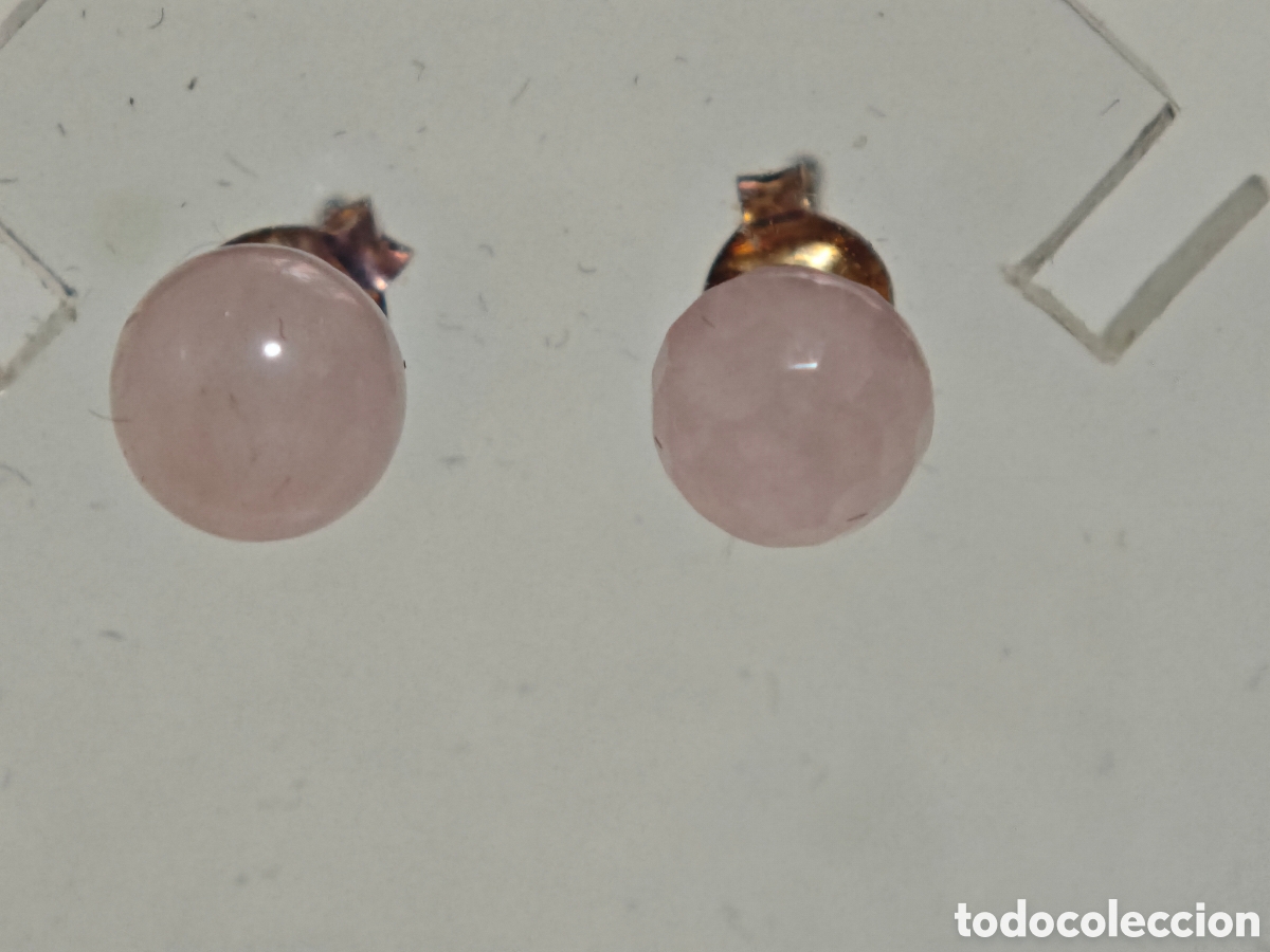 Joyeria: Pendientes en plata de ley y cuarzo rosa - Foto 4
