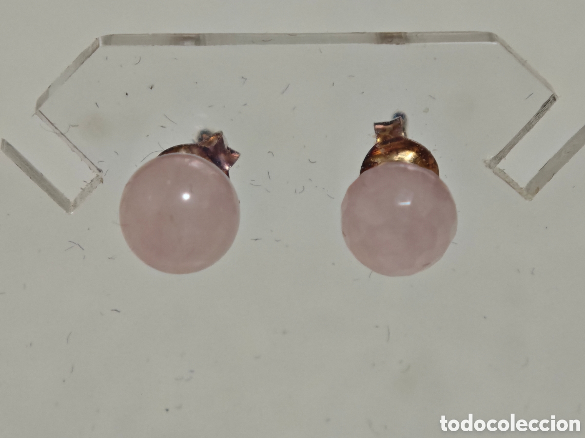 Joyeria: Pendientes en plata de ley y cuarzo rosa - Foto 6