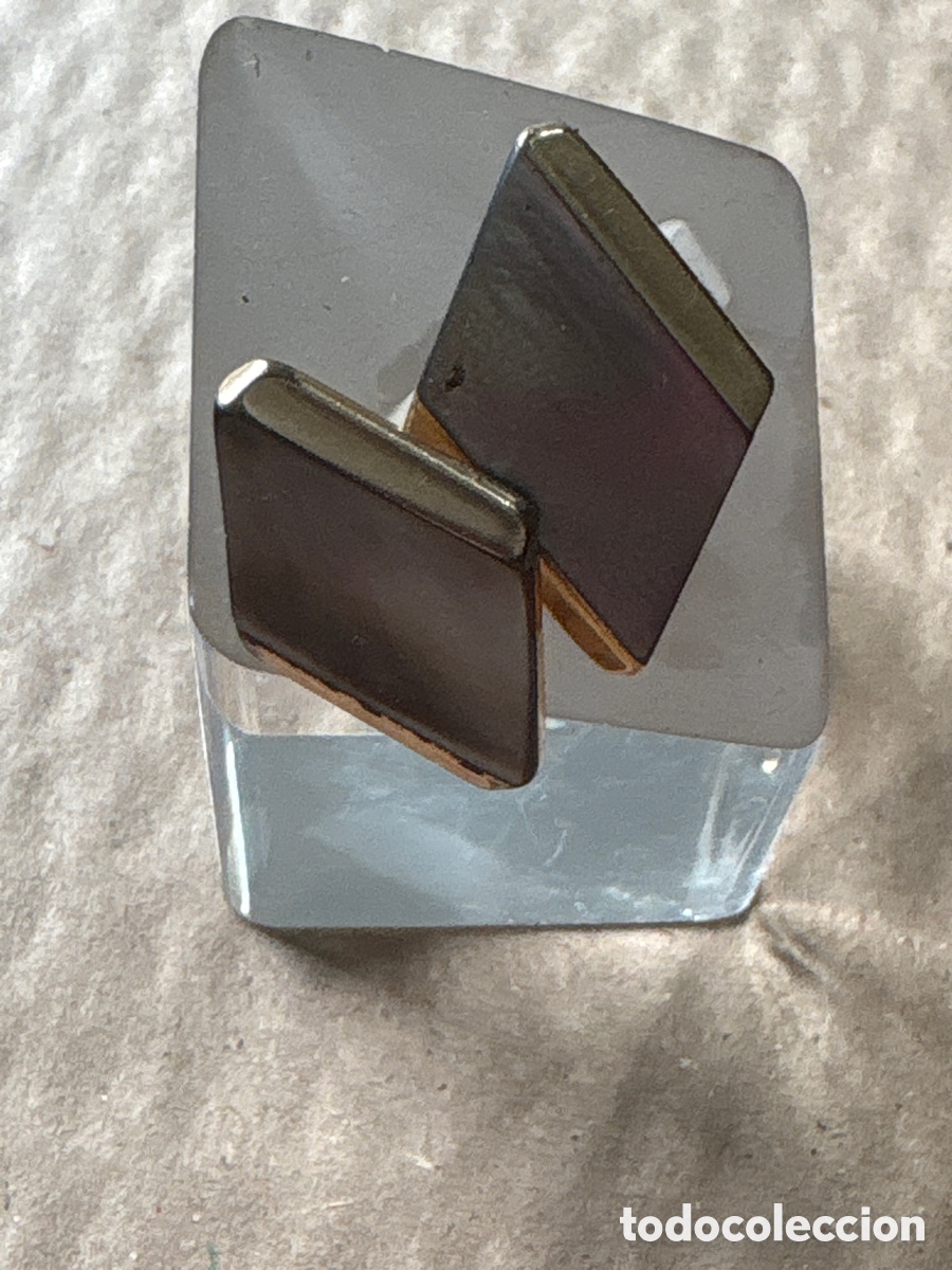 Joyeria: Gemelos rombo dorado con el centro de n&aacute;car (A23) - Foto 1