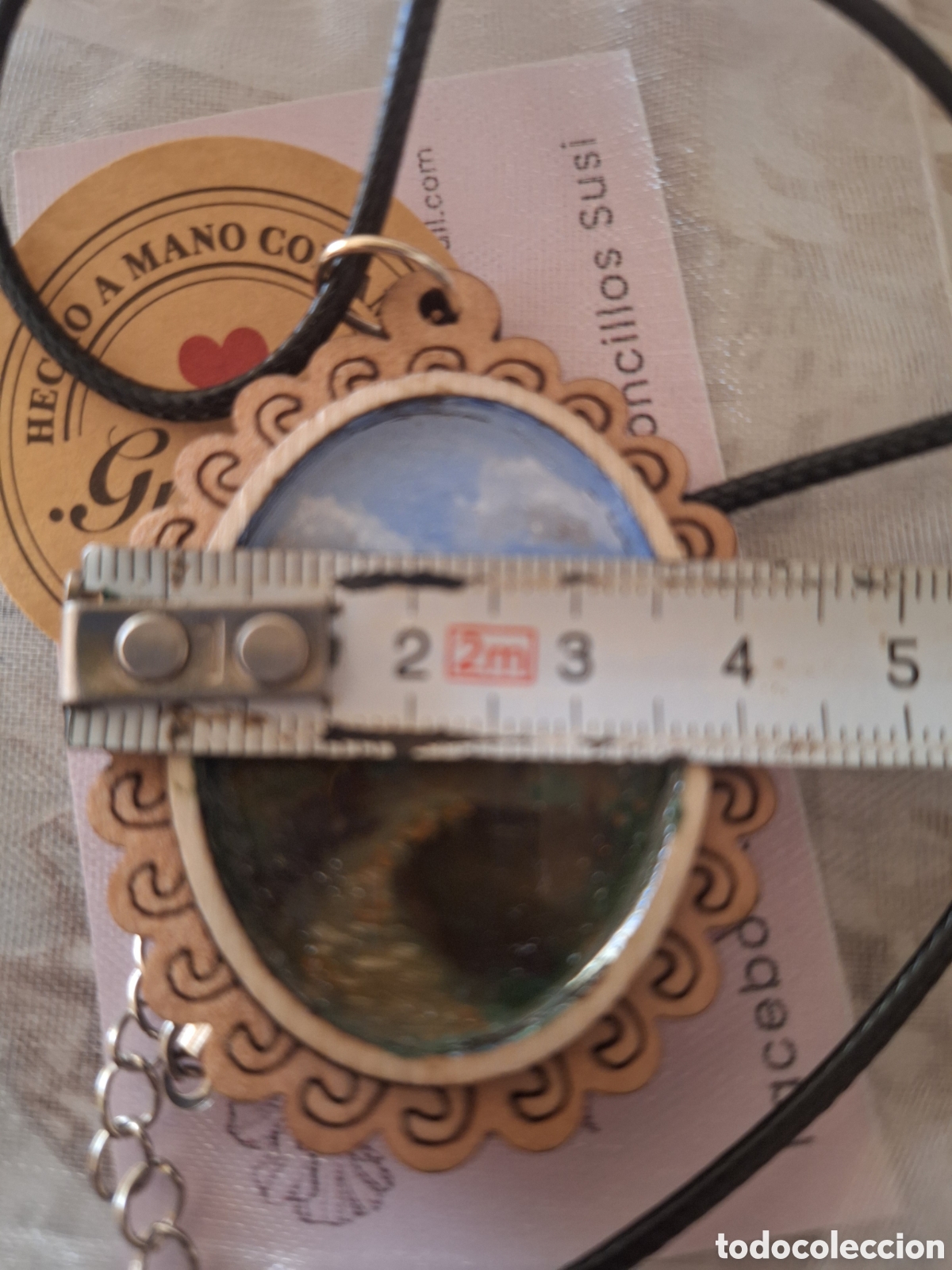 Joyeria: Colgante en madera pintado al &Oacute;leo - Foto 2