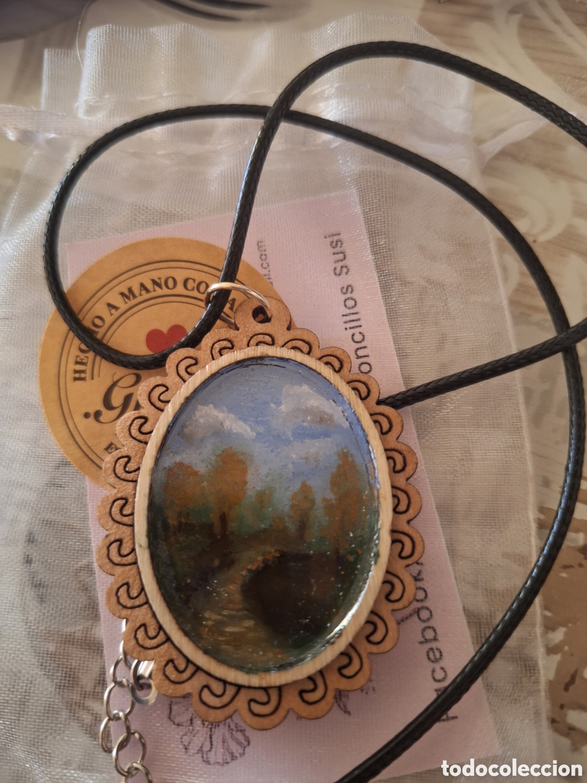 Joyeria: Colgante en madera pintado al &Oacute;leo - Foto 4