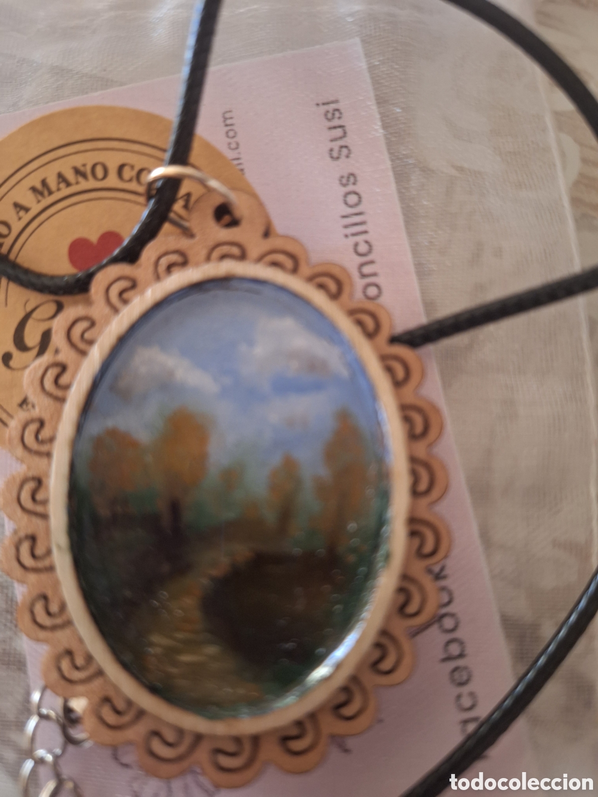Joyeria: Colgante en madera pintado al &Oacute;leo - Foto 1