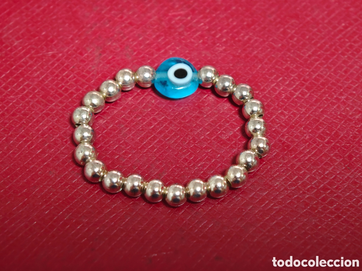 Joyeria: Anillo con bolas de plata y ojo azul - Foto 3
