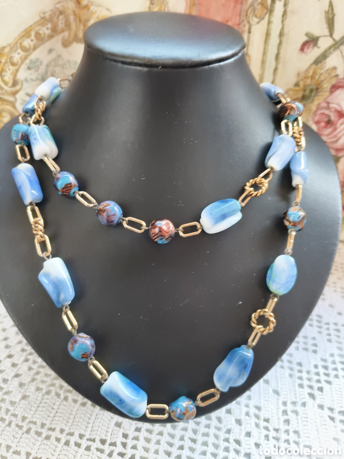 Joyeria: Collar largo vintage en cristal checo - Foto 2