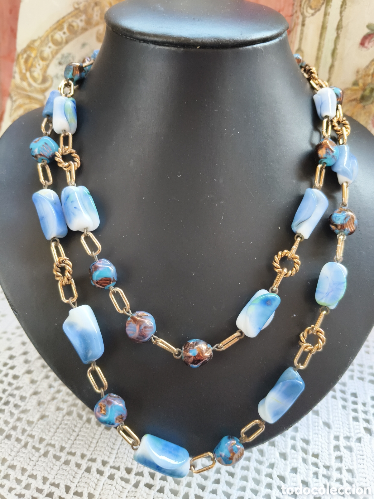Joyeria: Collar largo vintage en cristal checo - Foto 3
