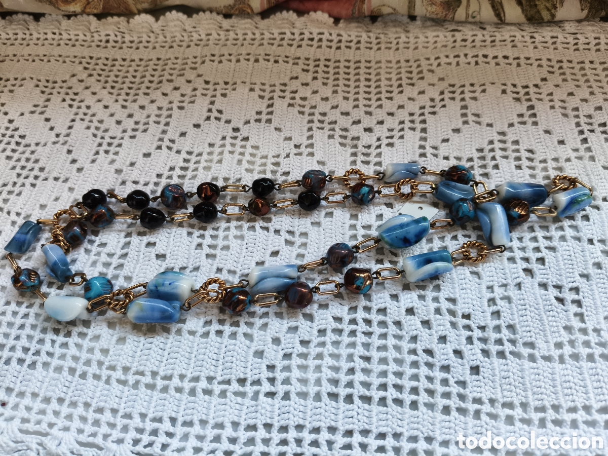 Joyeria: Collar largo vintage en cristal checo - Foto 7