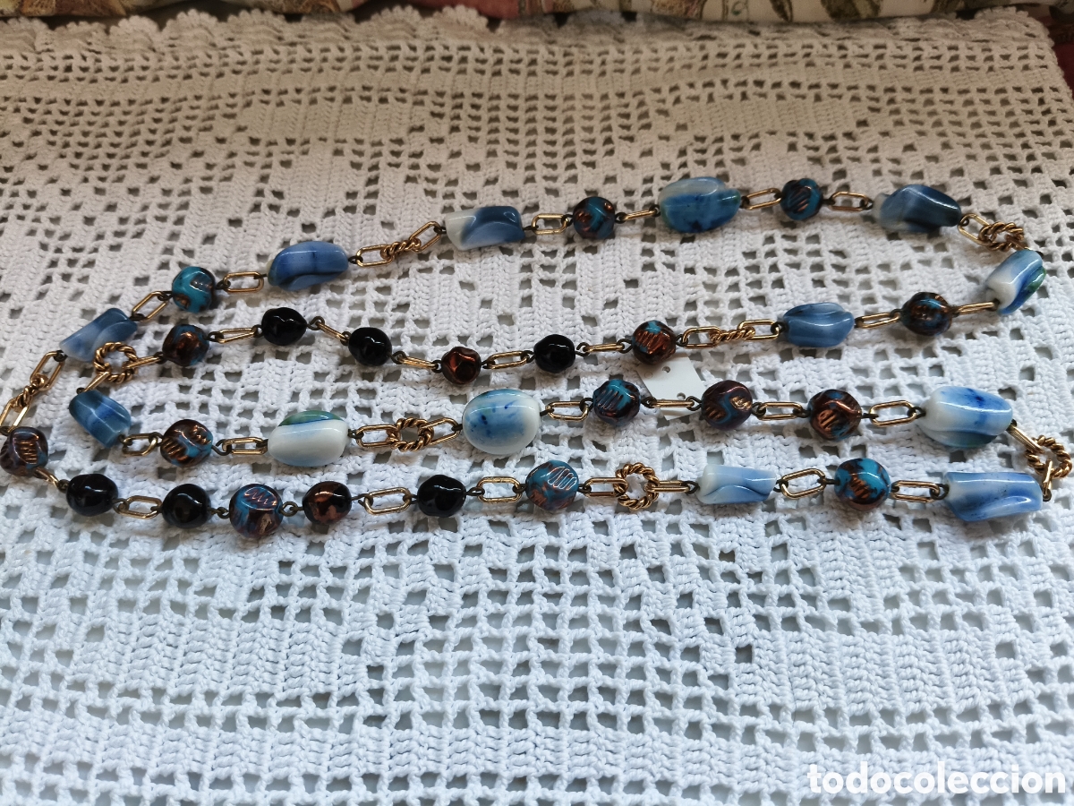 Joyeria: Collar largo vintage en cristal checo - Foto 6