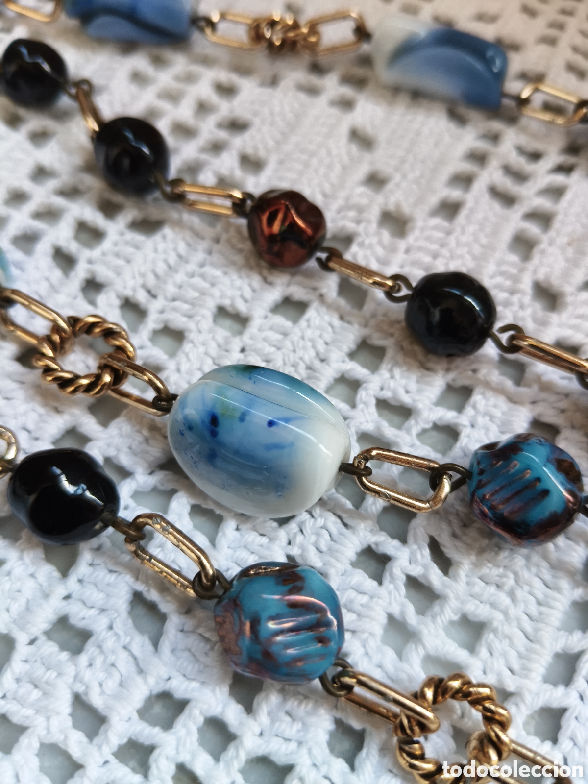 Joyeria: Collar largo vintage en cristal checo - Foto 4