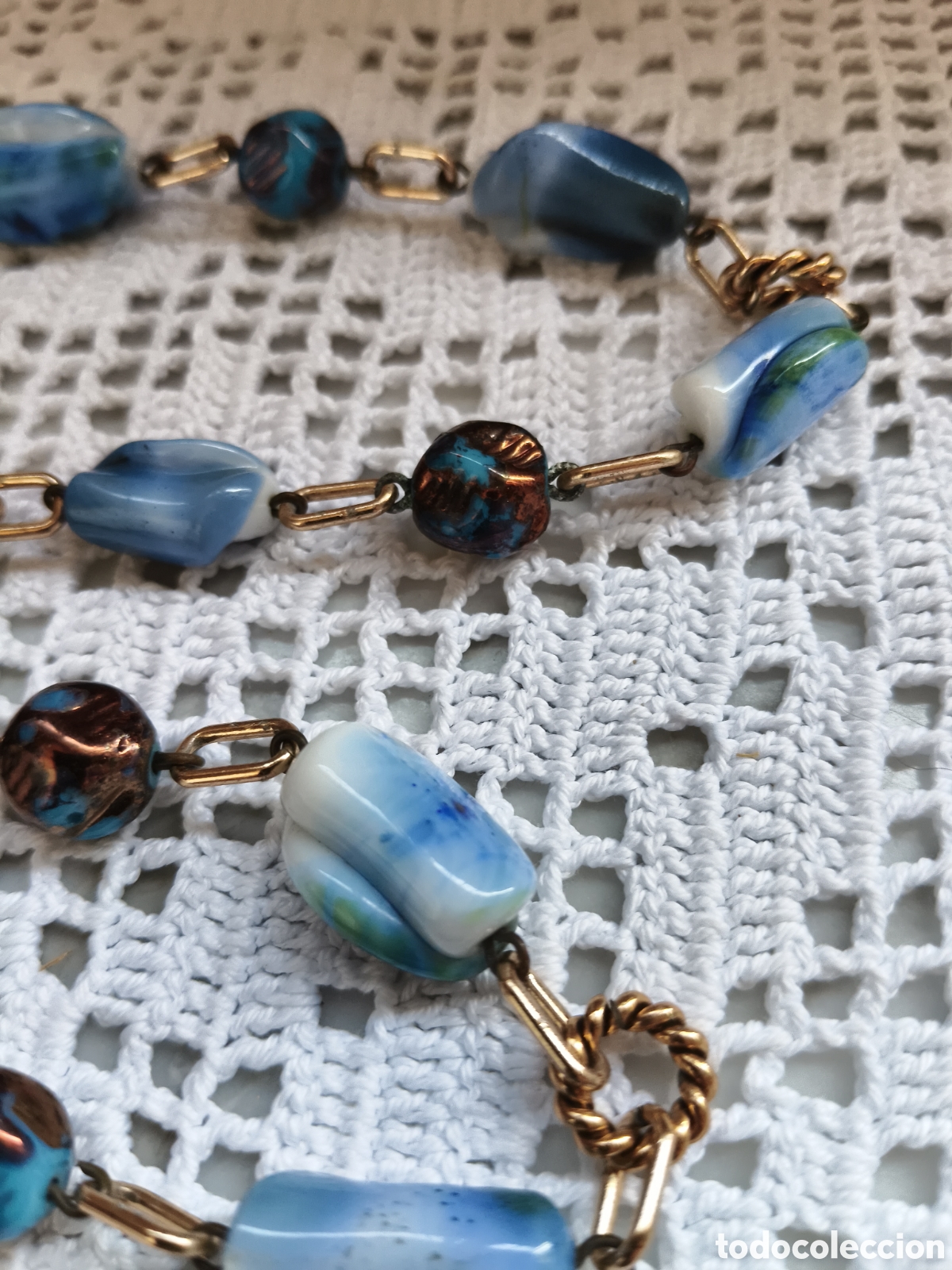 Joyeria: Collar largo vintage en cristal checo - Foto 5