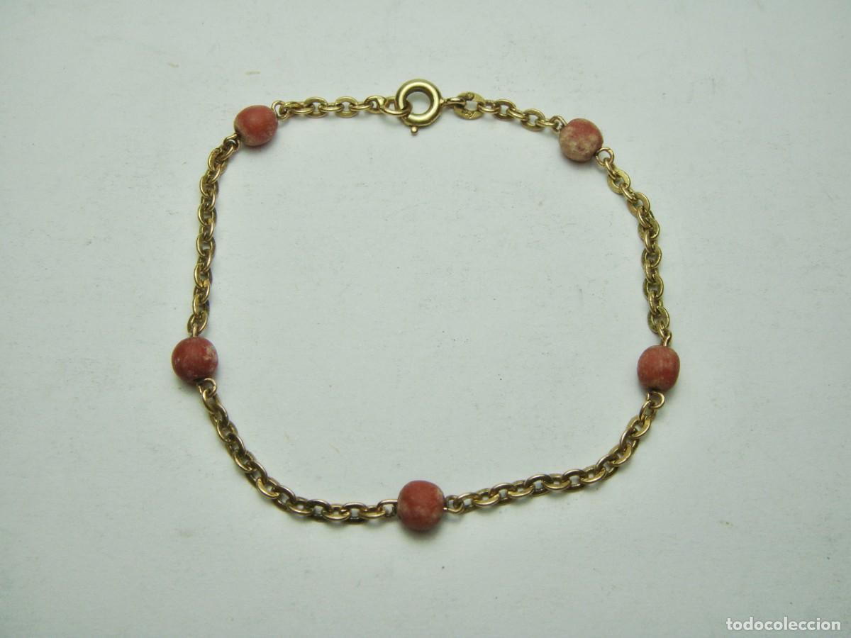 Joyeria: Pulsera con cuentas rosadas &middot; Oro 18 K - Foto 2