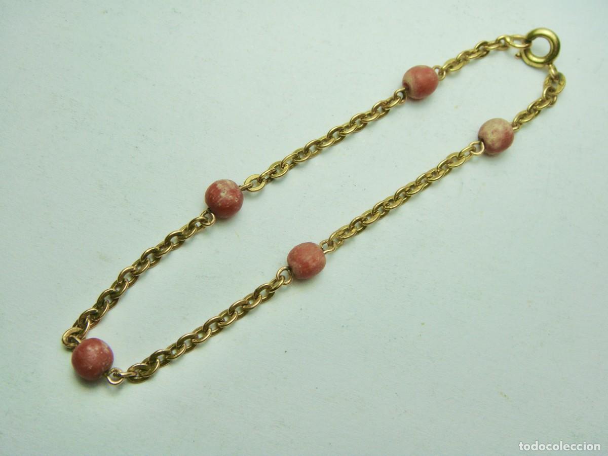 Joyeria: Pulsera con cuentas rosadas &middot; Oro 18 K - Foto 3
