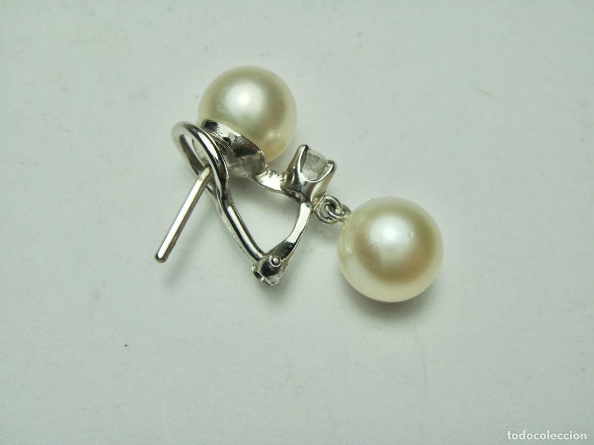 Joyeria: Pendientes con perlas y diamantes &middot; Oro blanco de 18 k - Foto 4
