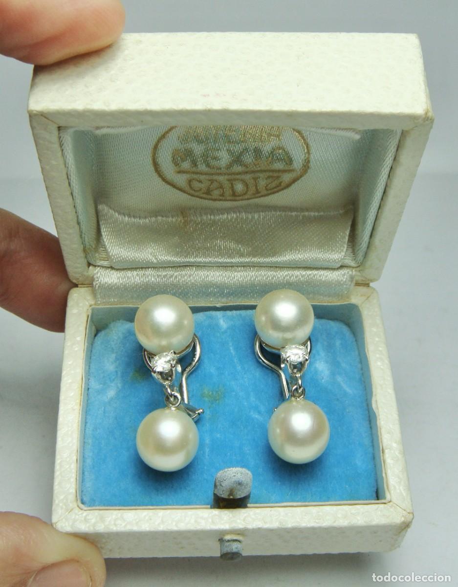 Joyeria: Pendientes con perlas y diamantes &middot; Oro blanco de 18 k - Foto 1