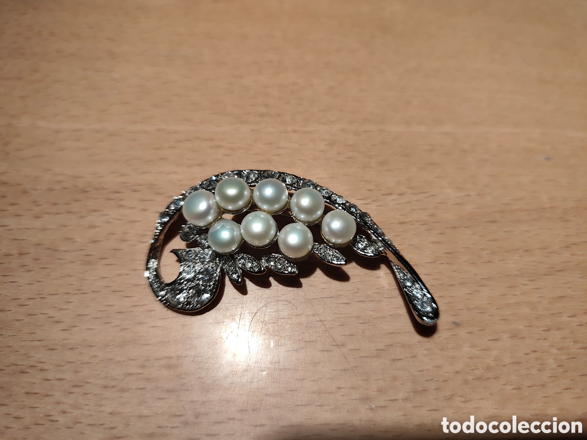 Joyeria: Broche de plata con perlas y circonitas - Foto 1