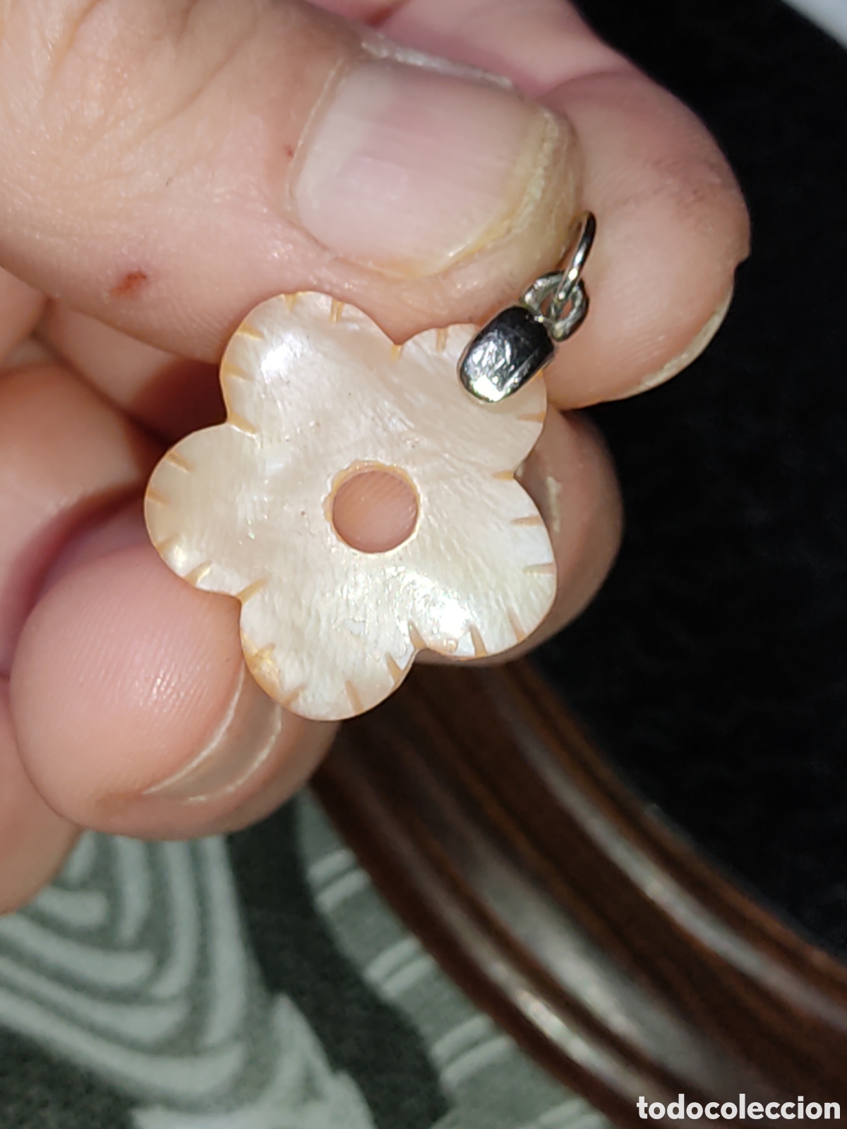 Joyeria: Colgante flor de n&aacute;car.Vintage. - Foto 2