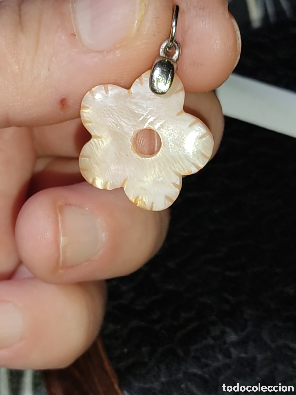 Joyeria: Colgante flor de n&aacute;car.Vintage. - Foto 6