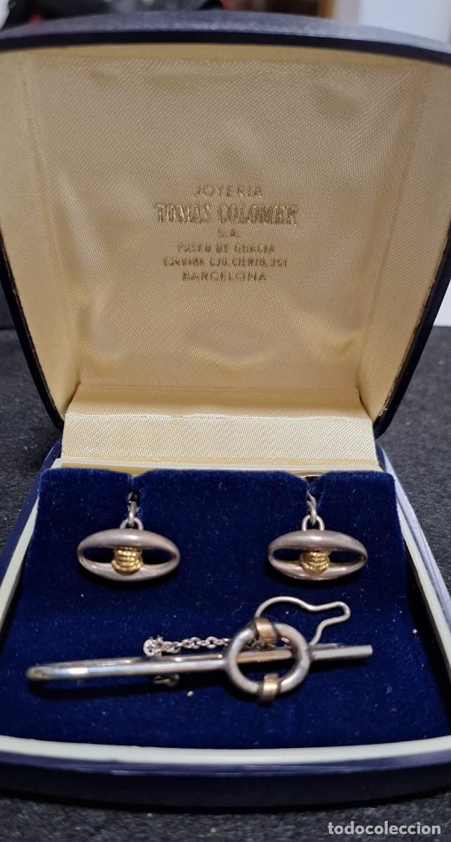 Joyeria: Gemelos y pasador en plata y oro. - Foto 1
