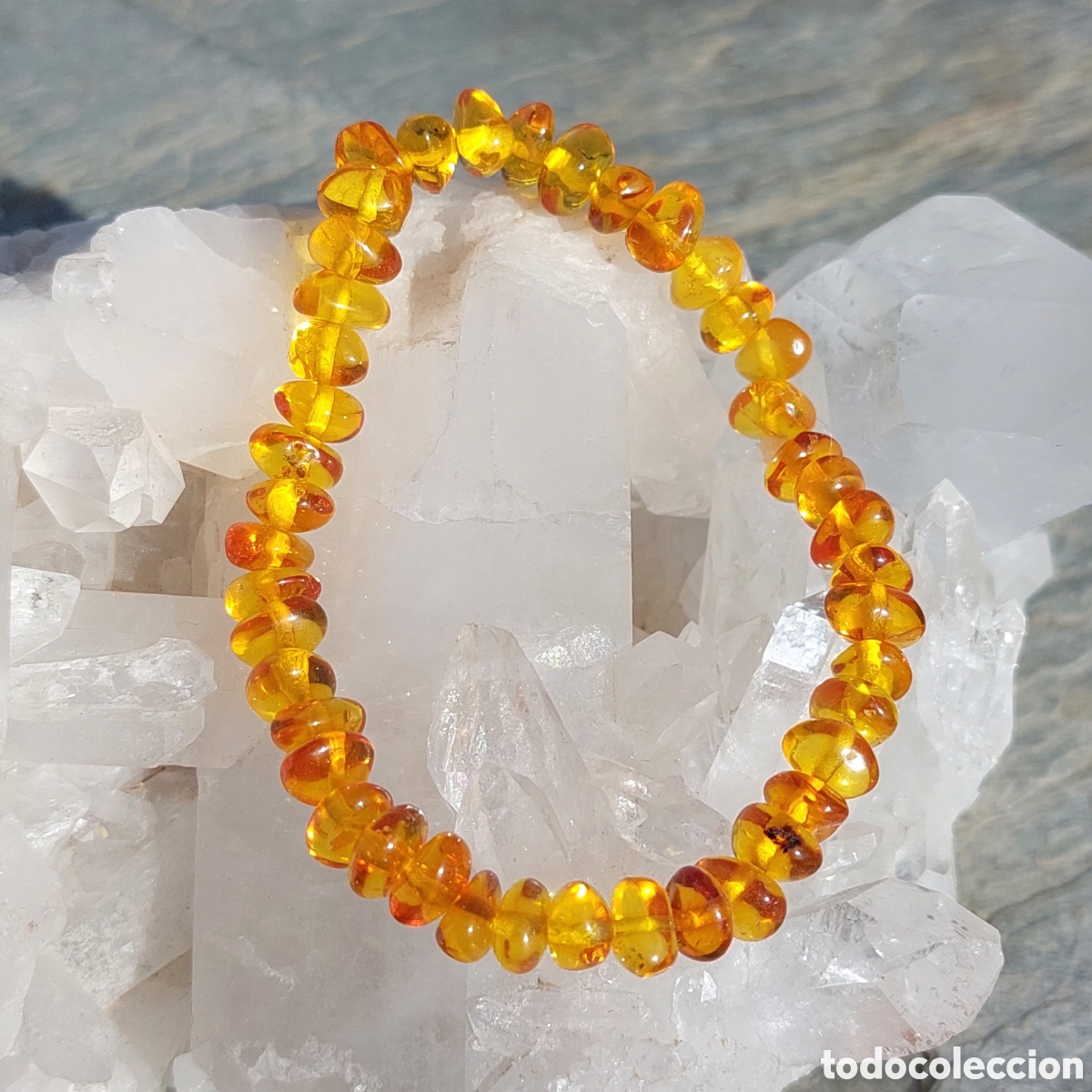 Joyeria: Pulsera El&aacute;stica de &Aacute;mbar B&aacute;ltico 18 cm - Foto 3