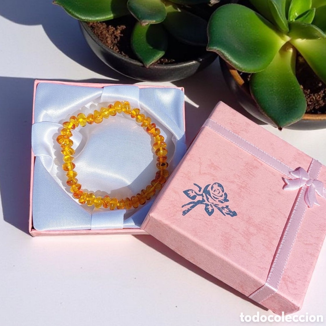 Joyeria: Pulsera El&aacute;stica de &Aacute;mbar B&aacute;ltico 18 cm - Foto 1