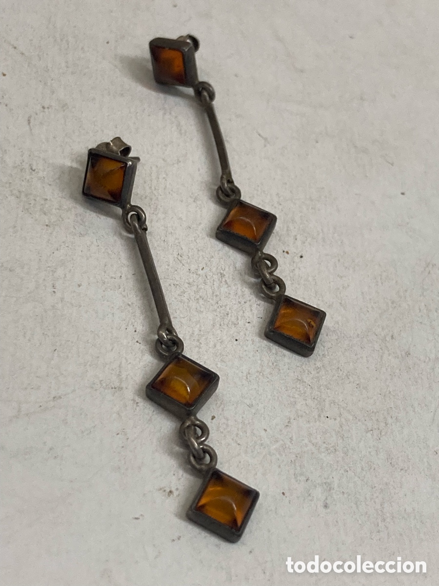Joyeria: Pendientes de plata ambar P351 - Foto 1