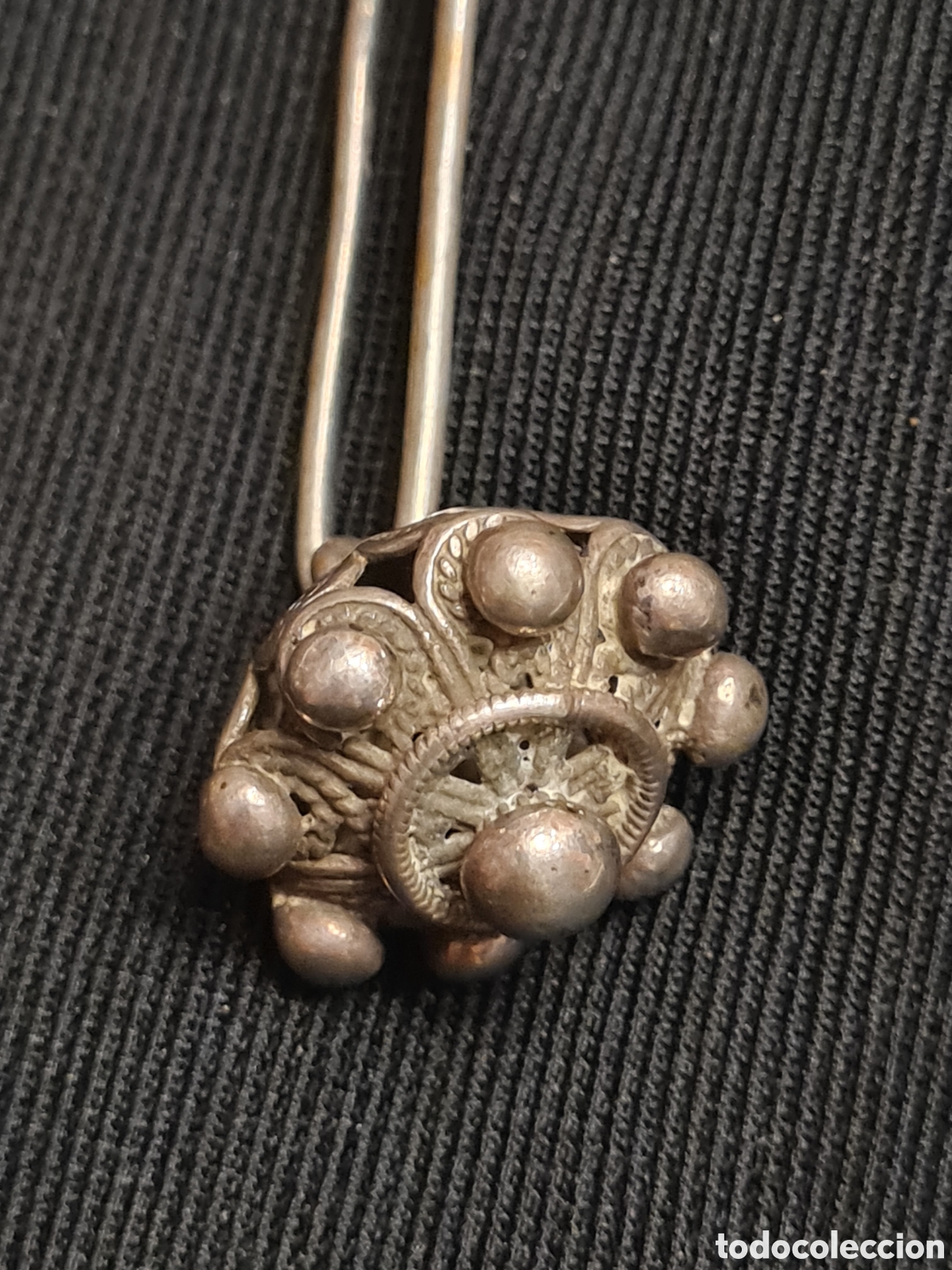 Joyeria: Antiguos botones charros de plata contrastada,para capa - Foto 2