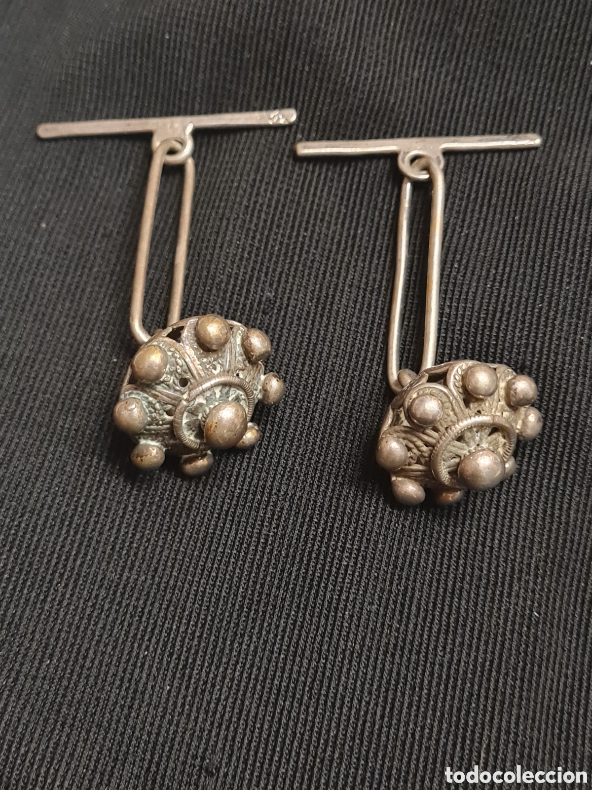 Joyeria: Antiguos botones charros de plata contrastada,para capa - Foto 1