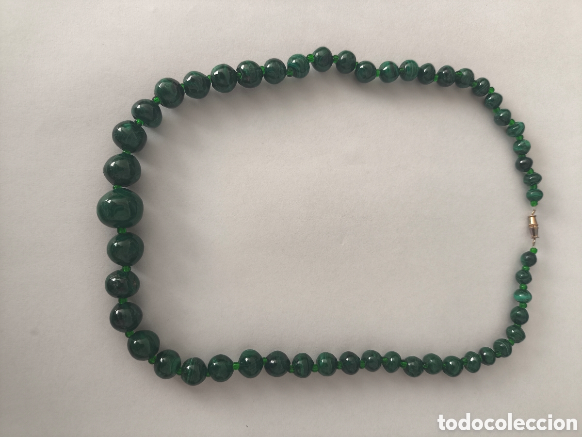 Joyeria: Collar de perlas de malaquita - Foto 1