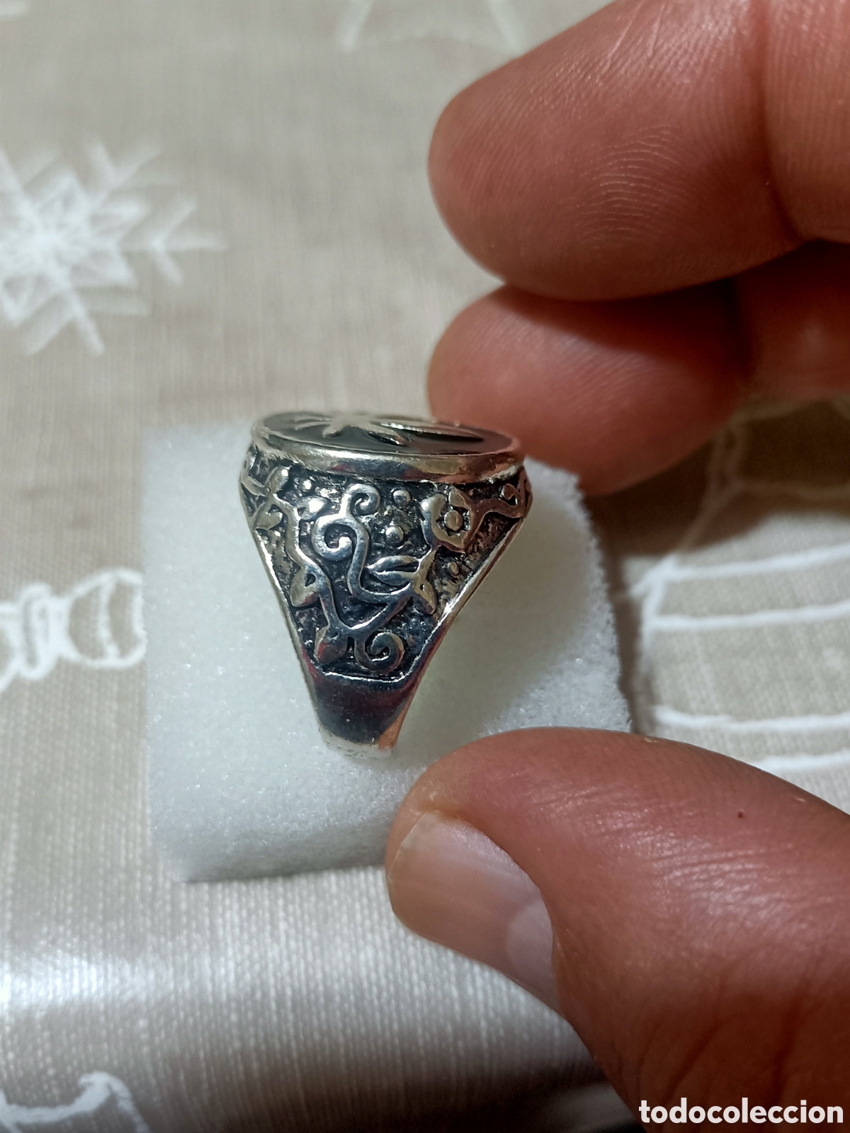 Joyeria: Acero, Anillo Tipo Sello Tallado - Foto 3