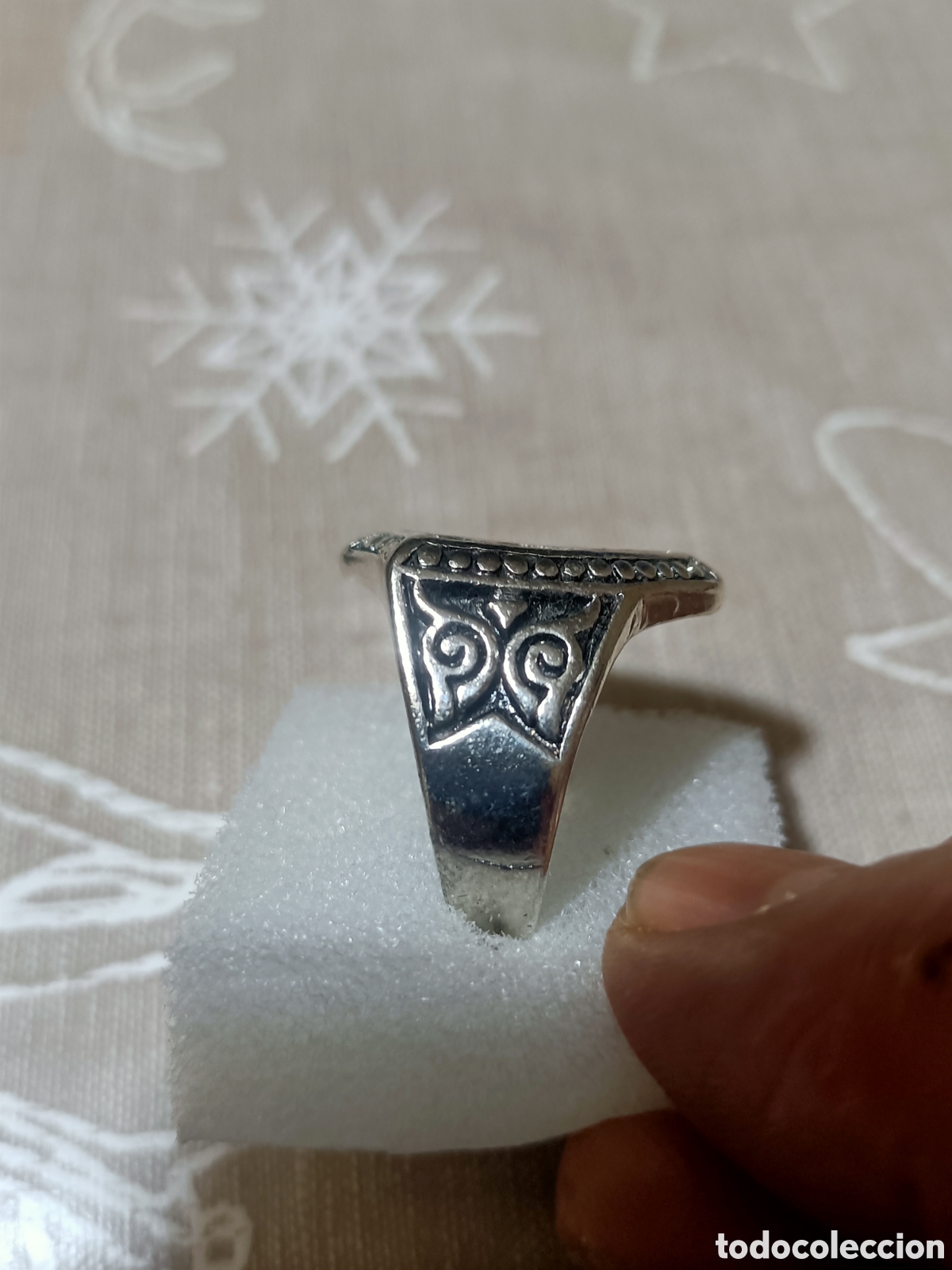 Joyeria: Acero,Anillo Tipo Sello Tallado - Foto 4