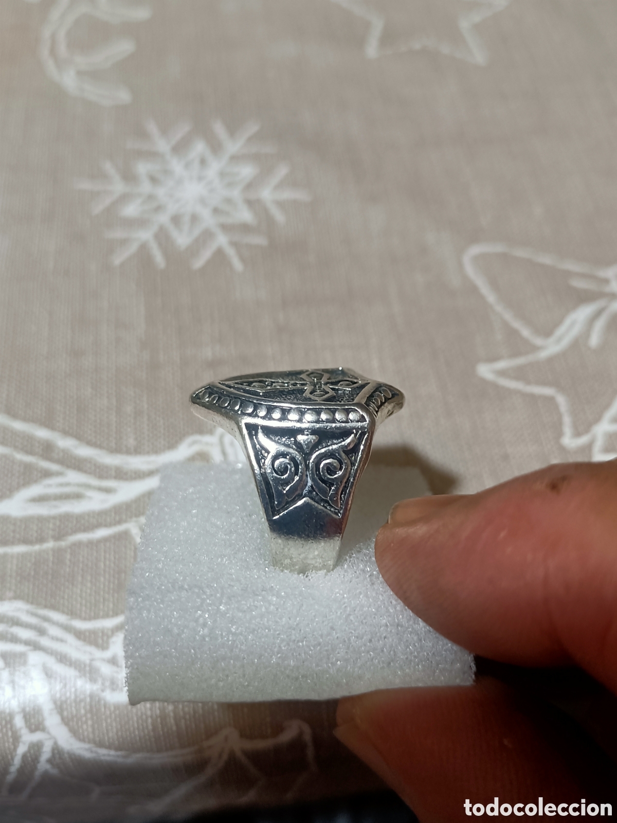 Joyeria: Acero,Anillo Tipo Sello Tallado - Foto 5