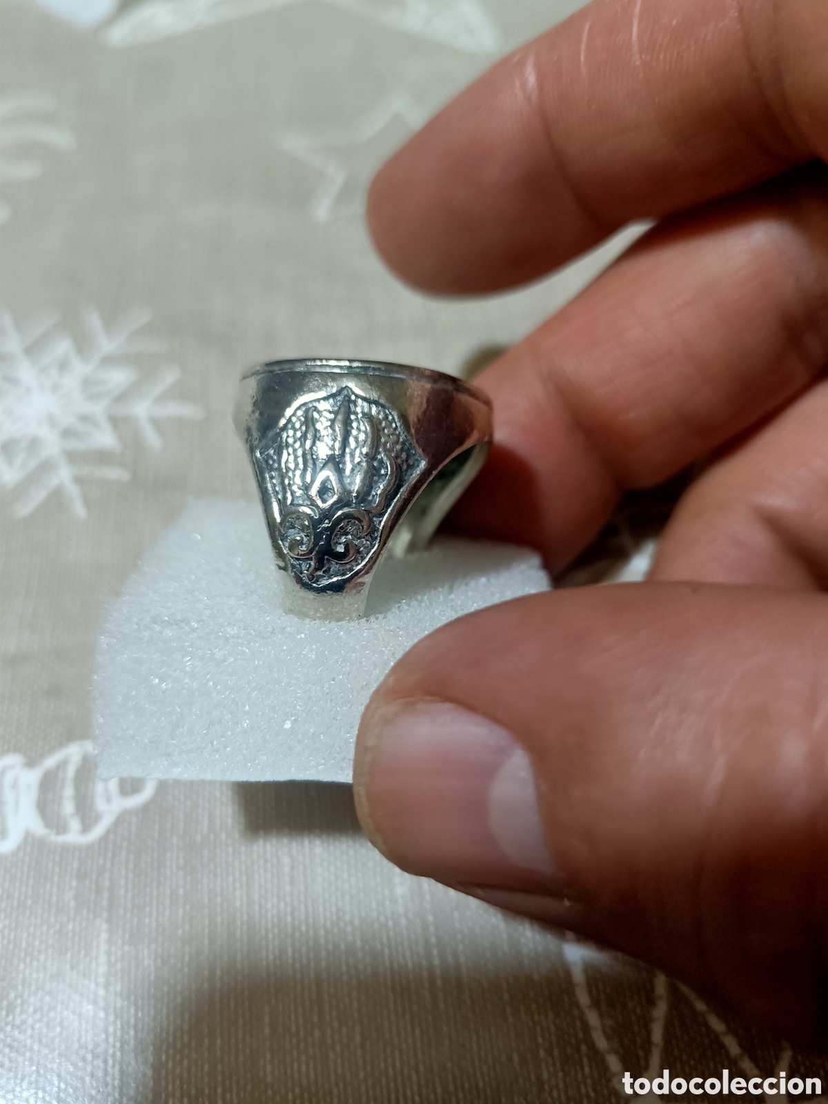 Joyeria: Acero,Anillo Tipo Sello Tallado - Foto 4