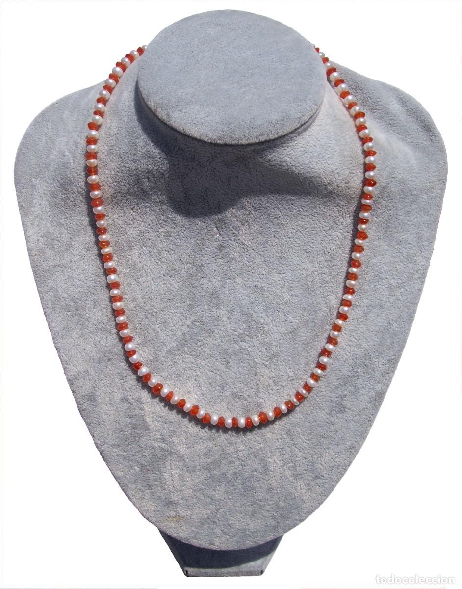 Joyeria: Collar de CARNEOLA con PERLAS, Plata - Foto 1