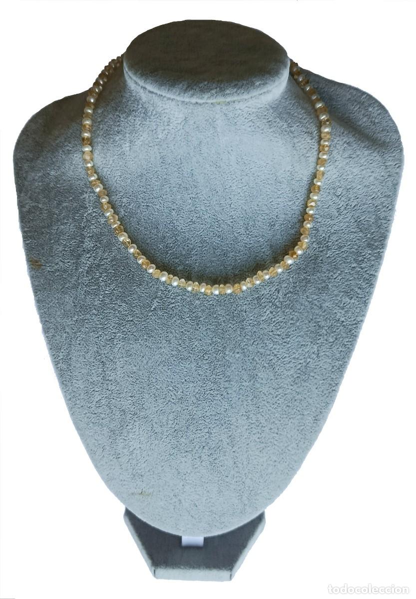 Joyeria: Collar de CUARZO CITRINO con PERLAS, Plata - Foto 1
