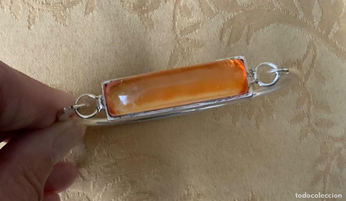 Joyeria: ANTIGUA PULSERA R&Iacute;GIDA DE &Aacute;MBAR DEL B&Aacute;LTICO Y PLATA - Foto 1