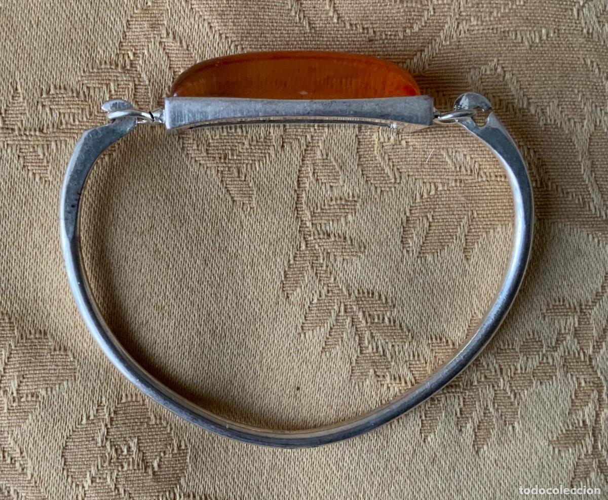 Joyeria: ANTIGUA PULSERA R&Iacute;GIDA DE &Aacute;MBAR DEL B&Aacute;LTICO Y PLATA - Foto 2