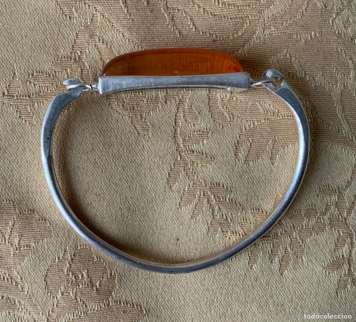 Joyeria: ANTIGUA PULSERA R&Iacute;GIDA DE &Aacute;MBAR DEL B&Aacute;LTICO Y PLATA - Foto 4