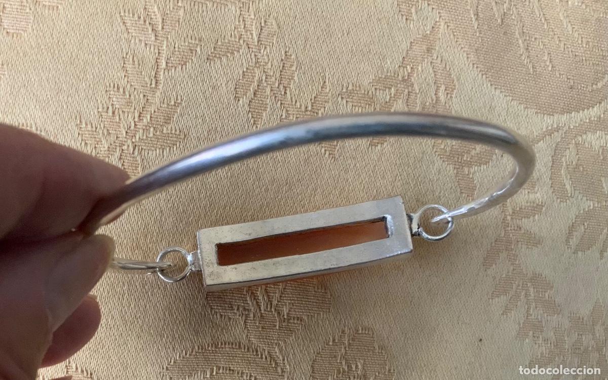 Joyeria: ANTIGUA PULSERA R&Iacute;GIDA DE &Aacute;MBAR DEL B&Aacute;LTICO Y PLATA - Foto 5
