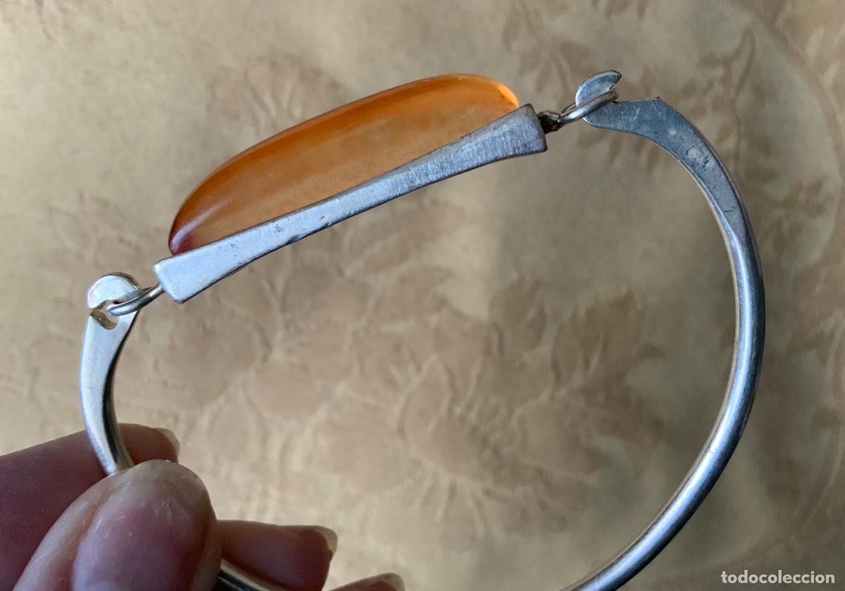 Joyeria: ANTIGUA PULSERA R&Iacute;GIDA DE &Aacute;MBAR DEL B&Aacute;LTICO Y PLATA - Foto 6